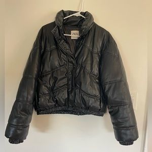 Zara - Faux Leather Puffer